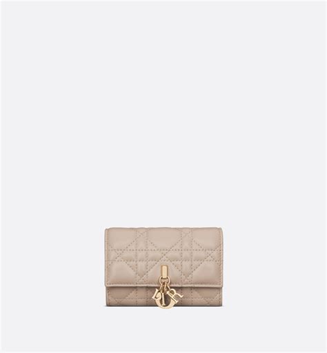 Dior Jolie Dahlia Wallet Powder Beige Cannage Lambskin 